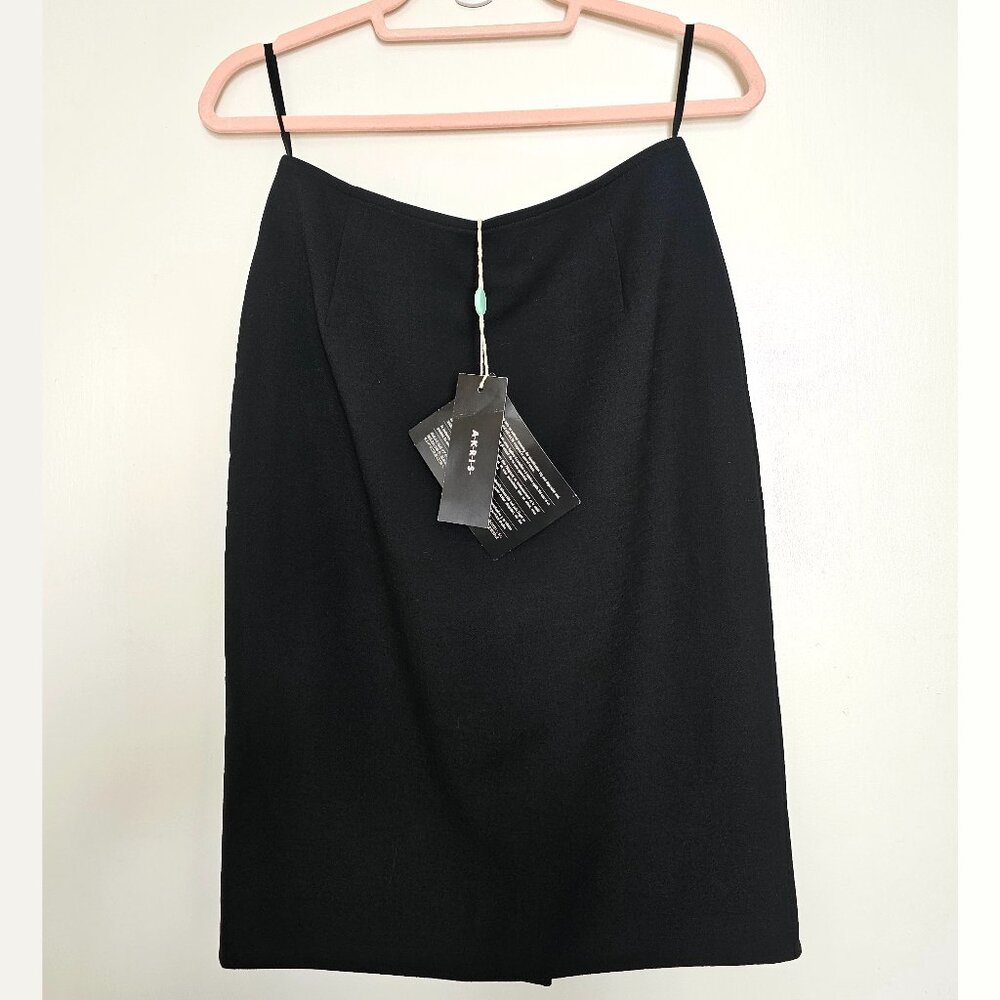 AKRIS Lightweight Wool Blend Knee-Length Pencil Skirt US 6 Black